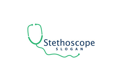 Модель линии логотипа стетоскопа Health Care DesignV30