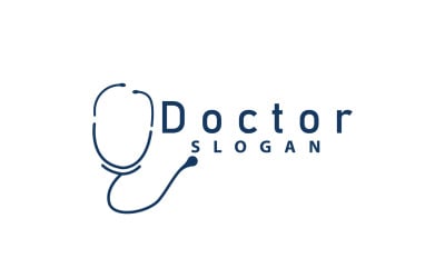 Модель линии логотипа стетоскопа Health Care DesignV4