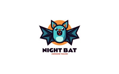 Nachtfledermaus-Maskottchen-Cartoon-Logo
