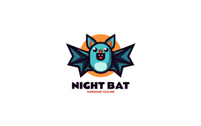 Nachtvleermuis mascotte cartoon logo
