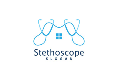 Stetoskop Logo Hattı Modeli Sağlık TasarımıV34