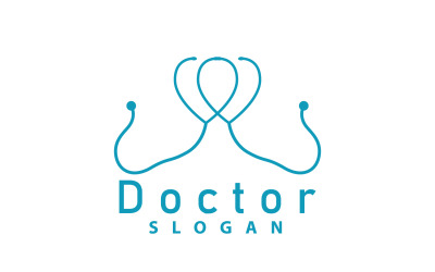 Stethoskop Logo Linienmodell Gesundheitswesen DesignV17