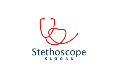 Stethoskop Logo Linienmodell Gesundheitswesen DesignV27