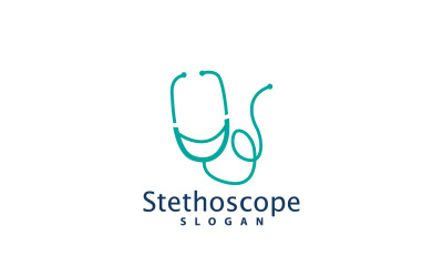 Stethoskop Logo Linienmodell Gesundheitswesen DesignV28