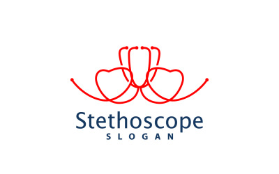 Stetoscopio Logo Line Modello Health Care DesignV35