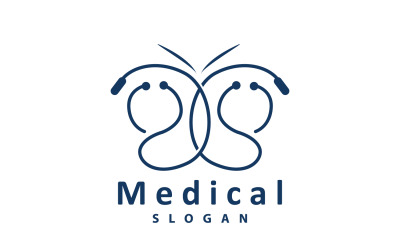 Stetoskop Logo Hattı Modeli Sağlık Tasarımı V15