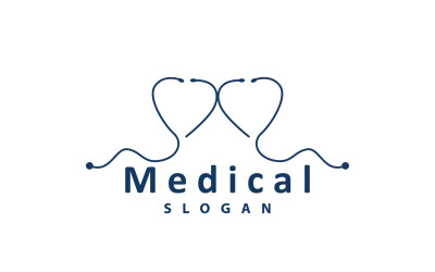 Stetoskop Logo Hattı Modeli Sağlık TasarımıV16