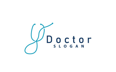 Stetoskop Logo Hattı Modeli Sağlık TasarımıV23
