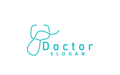 Stetoskop Logo Hattı Modeli Sağlık TasarımıV24