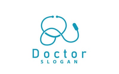 Stetoskop Logo Hattı Modeli Sağlık TasarımıV9