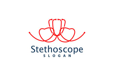 Stetoskop Logo Model linii Opieka zdrowotna DesignV35