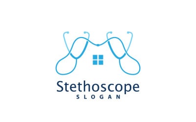 Stetoskop Logotyp Line Model Health Care DesignV34