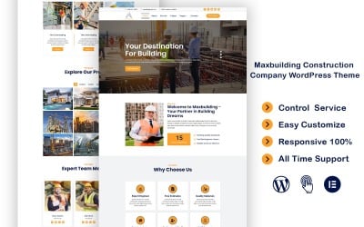 Tema de WordPress para empresa de construcción Maxbuilding