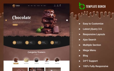 Yummy Chocolate - Tema adaptable de Shopify para comercio electrónico