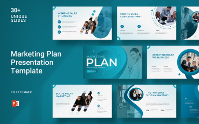 Plantilla de presentación de PowerPoint para plan de negocios y marketing