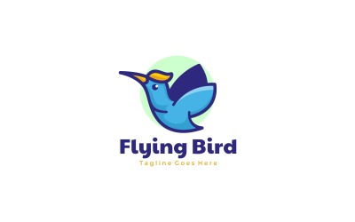 Fliegender Vogel, einfaches Maskottchen-Logo 1