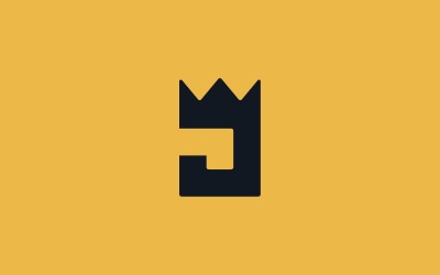 Projekt logo króla korony litery J
