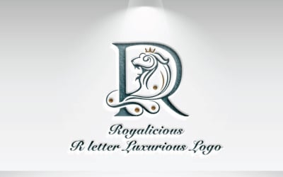 Royalicious - Luksusowe logo Króla Lwa z literą R