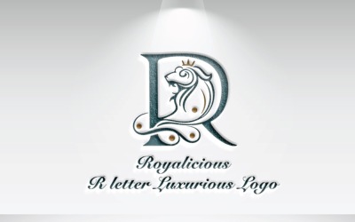 Royalicious - R harfi Lüks aslan kral Logosu