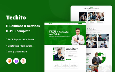 Techito – Modelo de site de soluções e serviços de TI