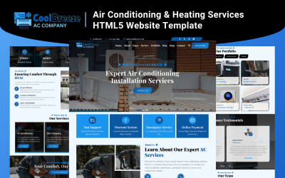 CoolBreeze – HTML5-Website-Vorlage für Klimaanlagen- und Heizungsdienste