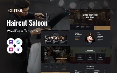 Cutter - 理发店现代商店和美发师 WordPress Elementor 主题