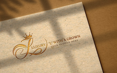 « L » stylisé avec un logo de la couronne