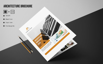 Plantilla plegable para folleto de arquitectura