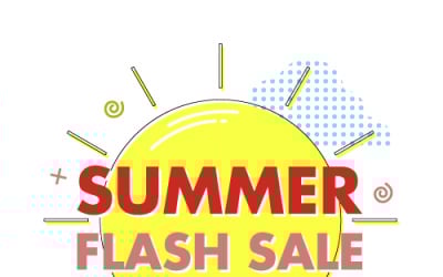 Summer flash sale sticker in Memphis style