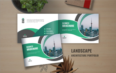 Modello di brochure aziendale paesaggistica o modello di brochure per portfolio paesaggistico