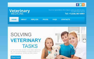 Premium Moto CMS HTML Template over Dierenarts №42933