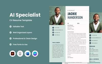 CV Resume AI Specialist V5 la scelta definitiva per gli specialisti dell&amp;#39;intelligenza artificiale che cercano un curriculum eccezionale