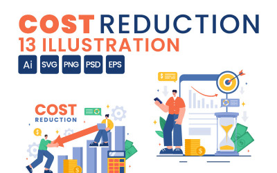 13 Kostenreductie Zakelijke illustratie