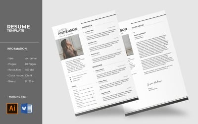 Szakmai önéletrajz sablon / Cv Illustrator és Word