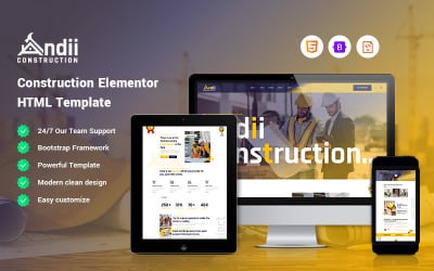 Andii - Modèle de site Web Elementor de construction