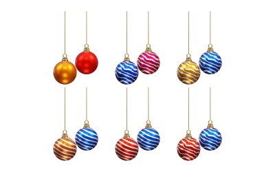 Christmas ball 3d rendering vector illustration