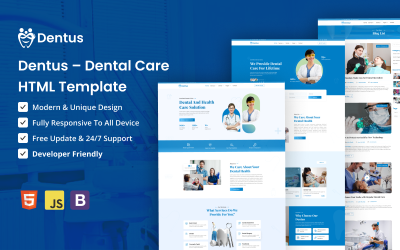 Dentus - HTML-Vorlage für Zahnpflege