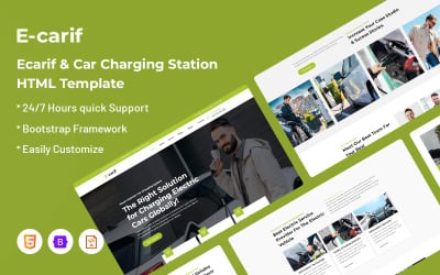 Ecarif – Modèle de site Web de borne de recharge de voiture