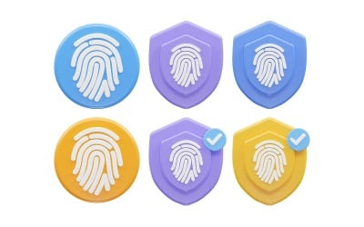 Fingerprint icon 3d rendering vector illustration