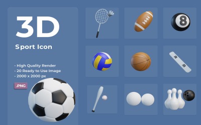 3D-sport pictogram ontwerpsjabloon