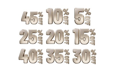 Percent discount text 3d rendering vector illustration