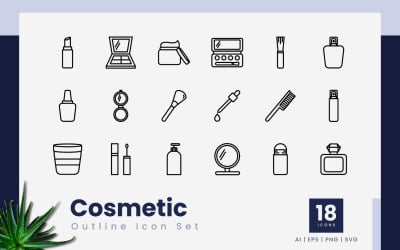Set di icone di contorno cosmetico