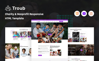 Troub – HTML-шаблон благодійної та некомерційної організації