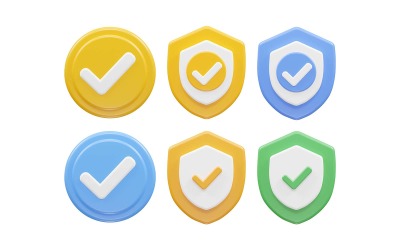 Verified icon 3d rendering vector illustration