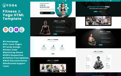 Yoga: modello HTML per fitness e yoga