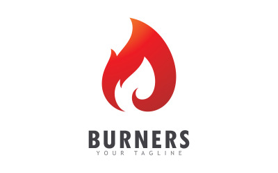 Flame Fire Vector Logotyp Mall V1