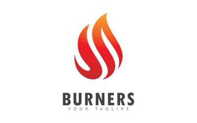 Flame Fire Vector Logotyp Mall V4