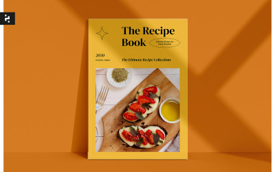 Livro de coleção de receitas amarelo