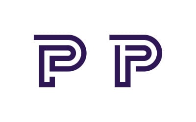 Abstract letters P monogram logo template V1