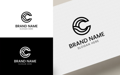 Logotipo do vetor da letra inicial C-06-115